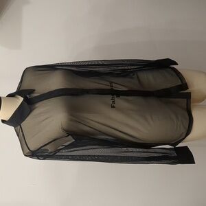 Shein Sz M NWOT Sheer Blouse Black